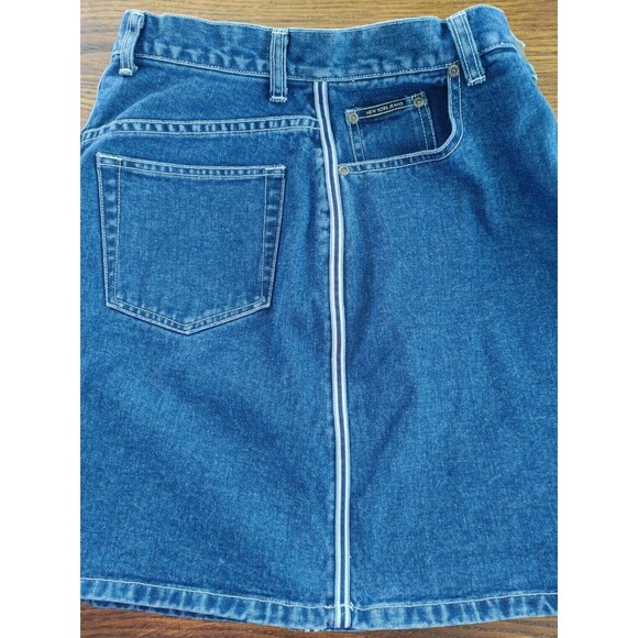mini skirt Side Stripes 5 Pocket NY Jean Co ladies size 10 button up denim - Picture 5 of 7